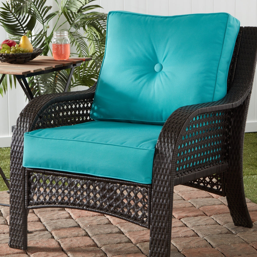 Ensemble de deux coussins d'extérieur haut de gamme Sunbrella pour assise profonde