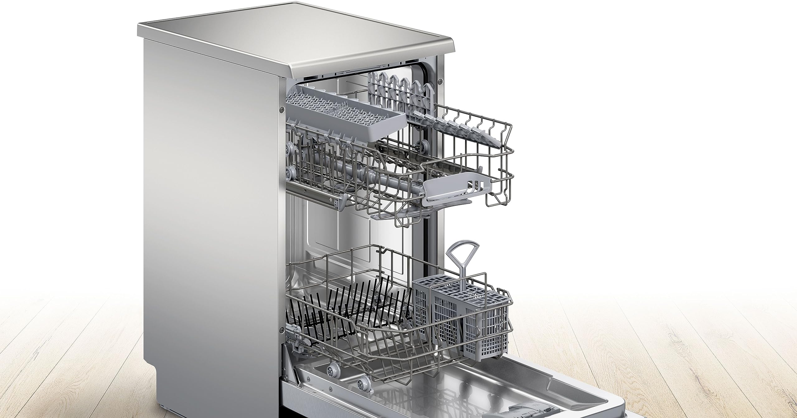 Bosch SPS2HKI58E, Série 2, Lave-vaisselle pose-libre, 45 cm, 10 couverts, Home connect, Inox