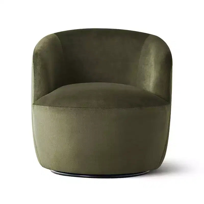 Fauteuil d'appoint pivotant moderne en velours, Fauteuil barillet rembourré avec rotation à 360°, Fauteuil de salon pour le séjour et le coin lecture - Panipeachy