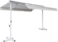 Oviala Store Double Pente avec Coffre 3 x 4 m en Aluminium écru