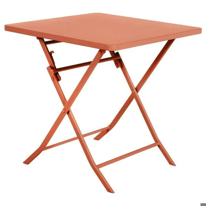Table de jardin pliante carrée "Greensboro" pétrole 2 places en acier traité époxy - Hespéride