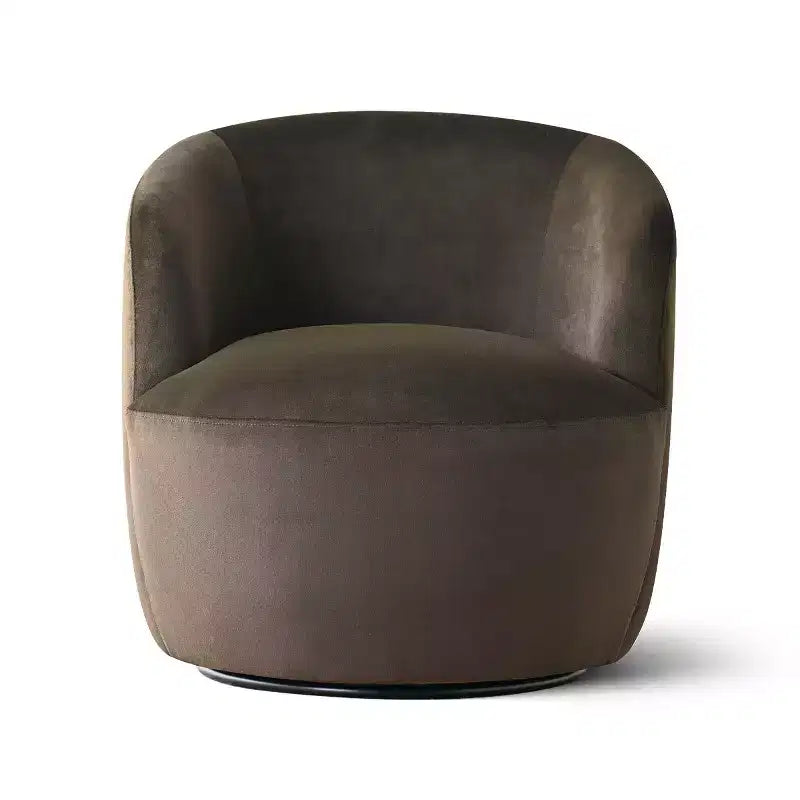 Fauteuil d'appoint pivotant moderne en velours, Fauteuil barillet rembourré avec rotation à 360°, Fauteuil de salon pour le séjour et le coin lecture - Panipeachy
