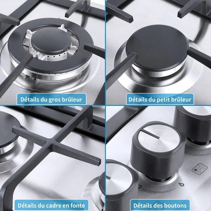 Plaque de cuisson gaz IsEasy MGBS-314A 4 feux Inox