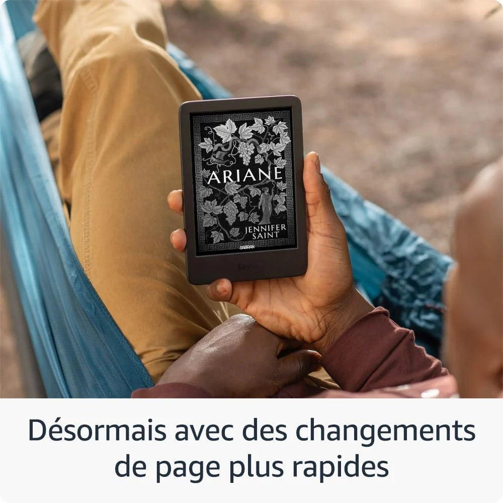 Amazon Kindle (Nouvelle génération) - Le plus léger et compact, avec écran antireflets, changements de page plus rapides et éclairage avant réglable - 16 Go - Avec publicités - Noir