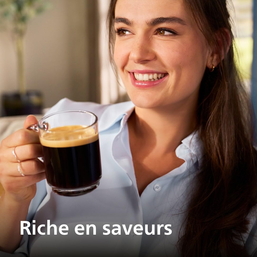 Philips Série 5400 Machine Expresso - Café à Grain - LatteGo Mousseur à Lait, 12 Spécialités de Café, Affichage Intuitif, 4 Profils Utilisateur, Chrom