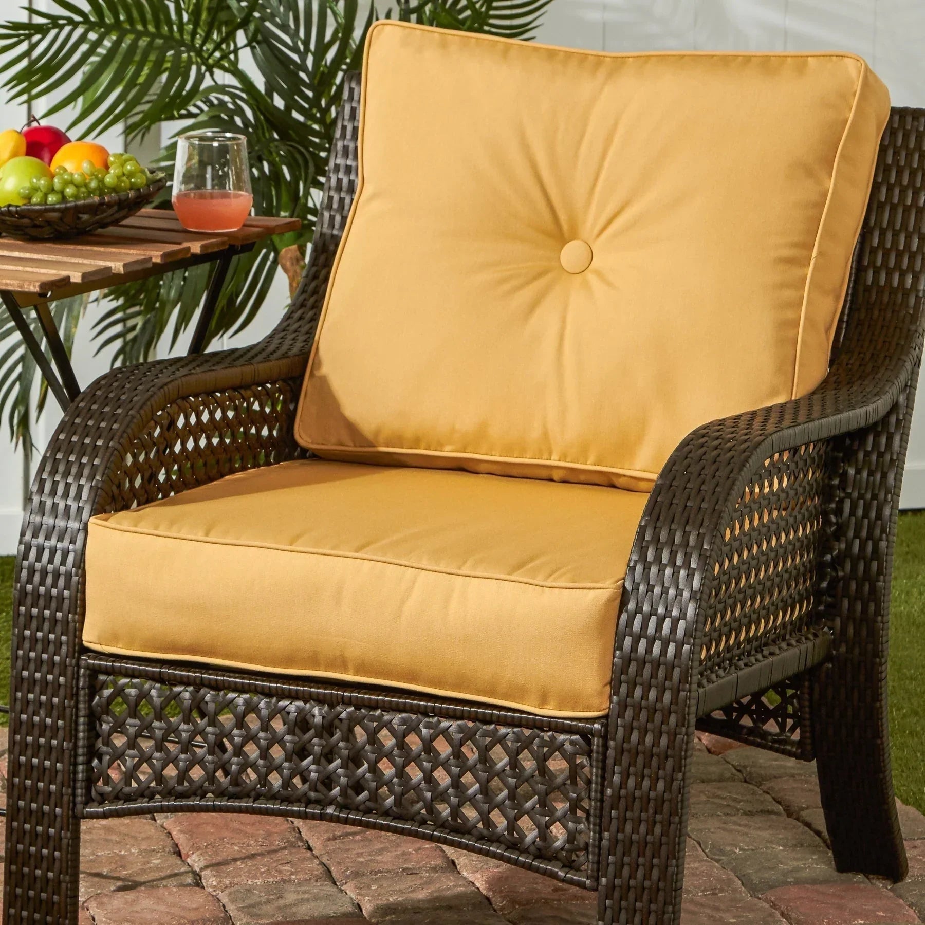 Ensemble de deux coussins d'extérieur haut de gamme Sunbrella pour assise profonde