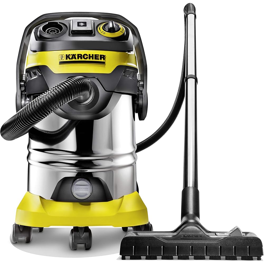 Kärcher Sans sac WD 6 P Premium Aspirateur multifonction avec Prise d'asservissement/Cuve 30 L 1300 W Noir/Jaune : Cuisine et Maison
