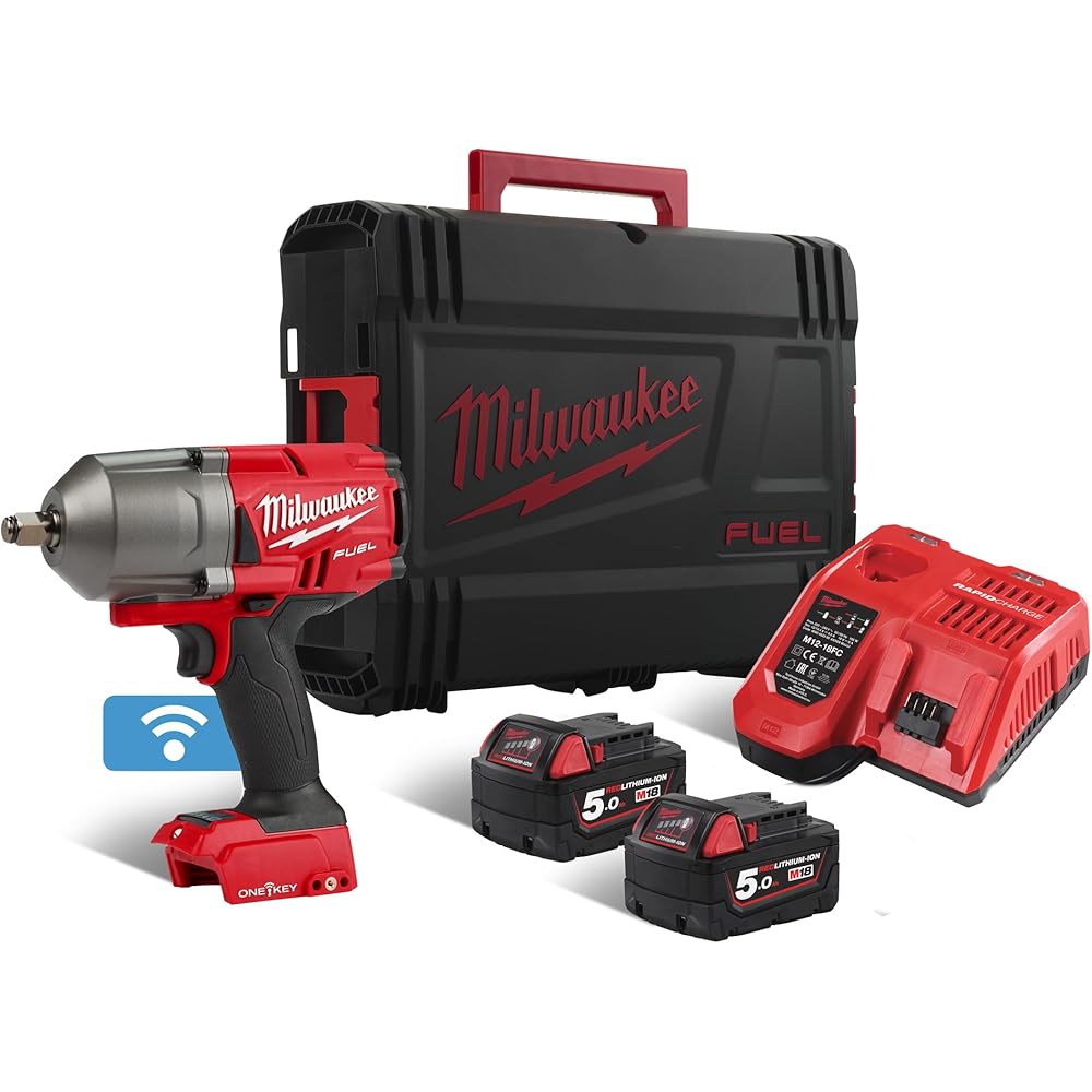 Boulonneuse à Chocs Milwaukee fuel One Key M18 Onefhiwf12-502x - 2 batteries 18V 5.0Ah - 1 Chargeur M12-18FC 4933459727 : Bricolage