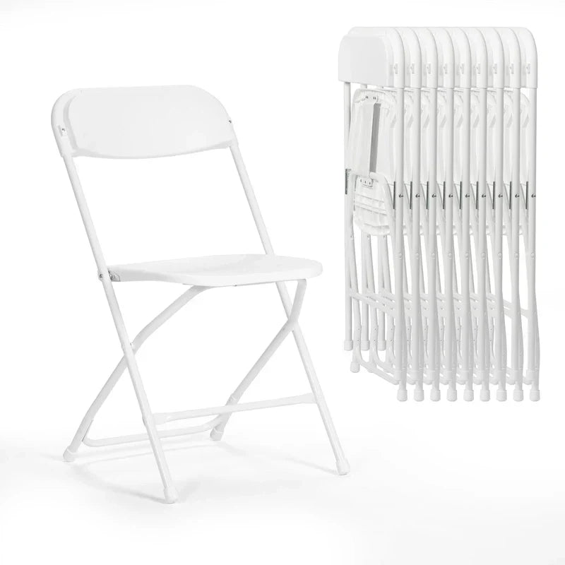 Chaise pliante en plastique, lot de 10, capacité de 158 kg pour événements, bureau, mariage, fête, pique-nique, cuisine, salle à manger