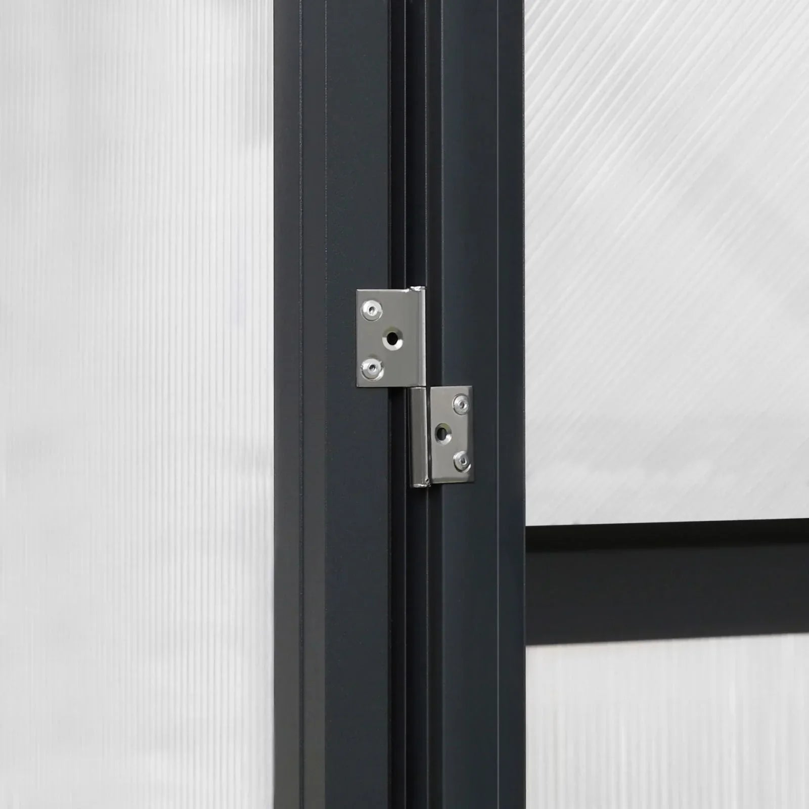 Serre de jardin aluminium VEIKOUS avec évent de toit réglable et porte verrouillable Grise