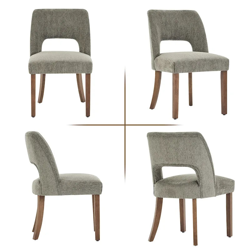 Lot de 4 chaises de salle à manger tapissées de tissu