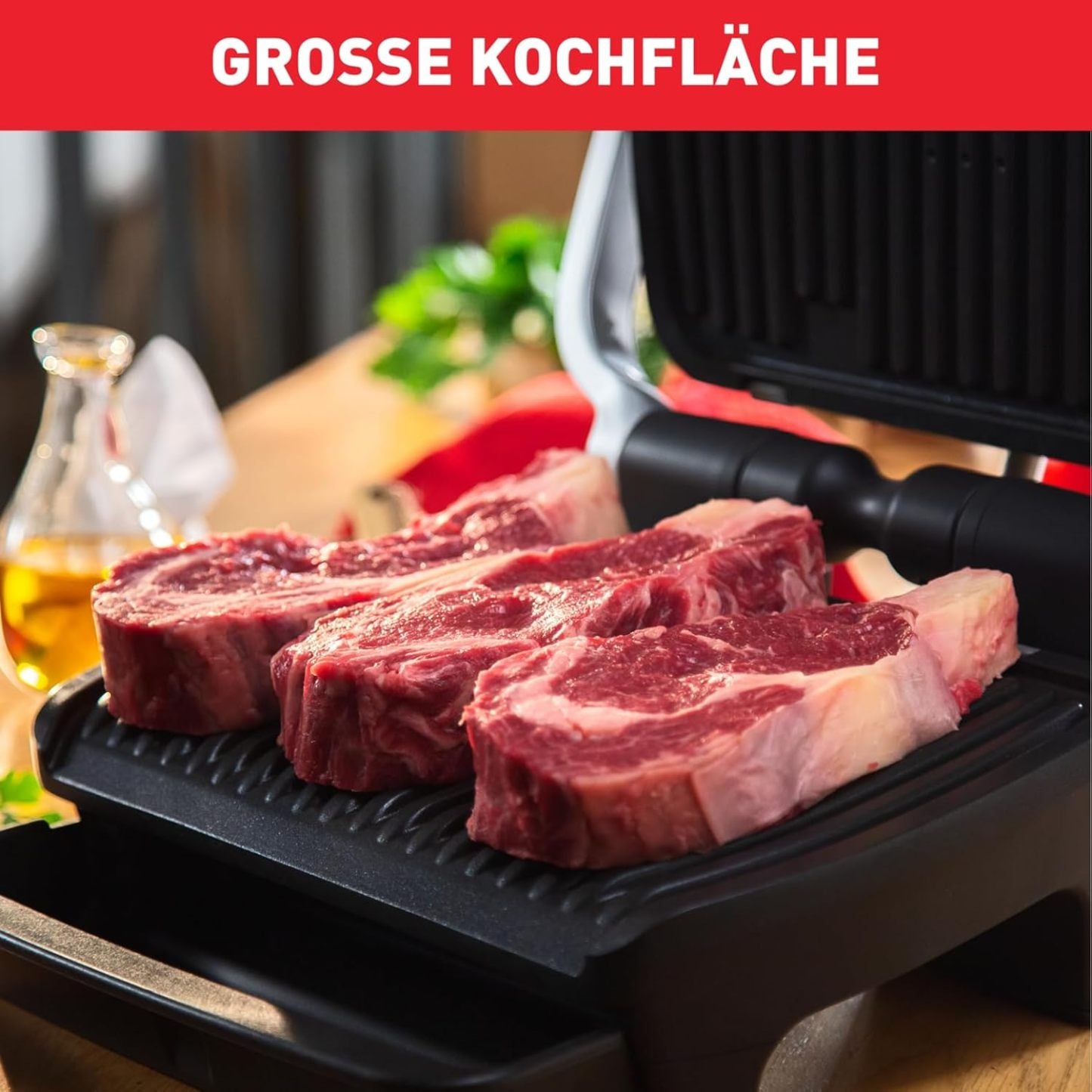 Tefal OptiGrill Elite gril de contact, 12 programmes, écran numérique avec indicateur de cuisson, plaques amovibles, gril électrique, acier inoxydable, GC750D16