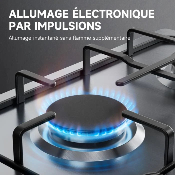Plaque de cuisson gaz IsEasy MGBS-314A 4 feux Inox