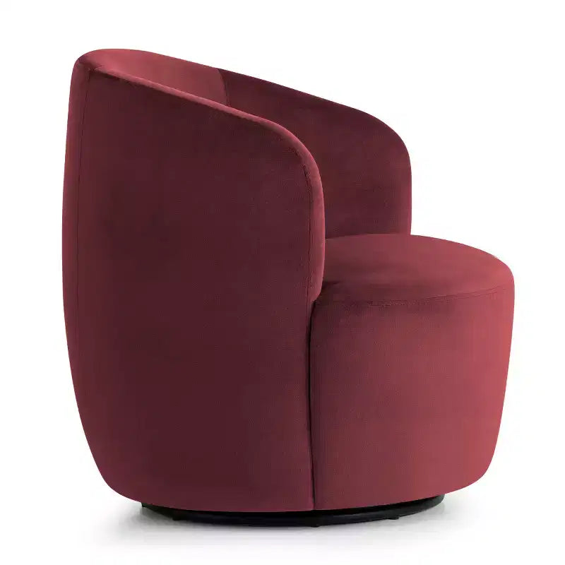 Fauteuil d'appoint pivotant moderne en velours, Fauteuil barillet rembourré avec rotation à 360°, Fauteuil de salon pour le séjour et le coin lecture - Panipeachy