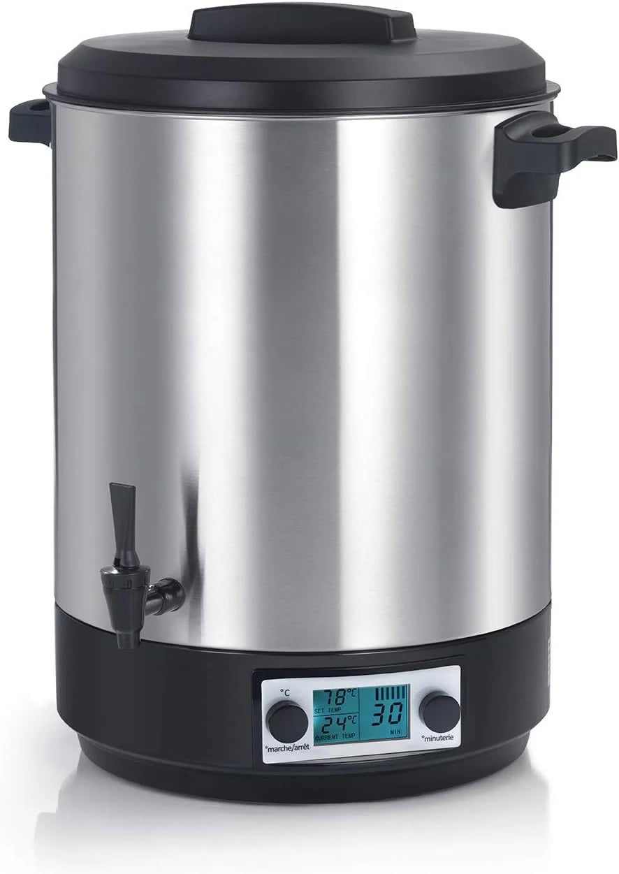 Stérilisateur De Bocaux Électrique Cuve Inox Avec Ecran Lcd, Robinet Et Minuteur 45l 2500w - STERI PRO INOX 45L LCD