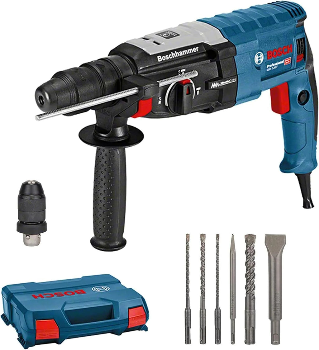 Bosch Professional perforateur GBH 2-28 F (puissance 880 W, diamètre de perçage max. dans le béton : 28 mm, avec set 6 pièces de perçage-burinage, SDS plus, L-Case)