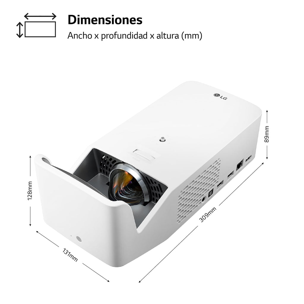 LG Electronics CineBeam Vidéoprojecteur LED HF65LSR Focale Ultra Courte pour Home Cinema, 1000 Lumen, FHD 1080p, Projection Entre 60"~100", Smart webO