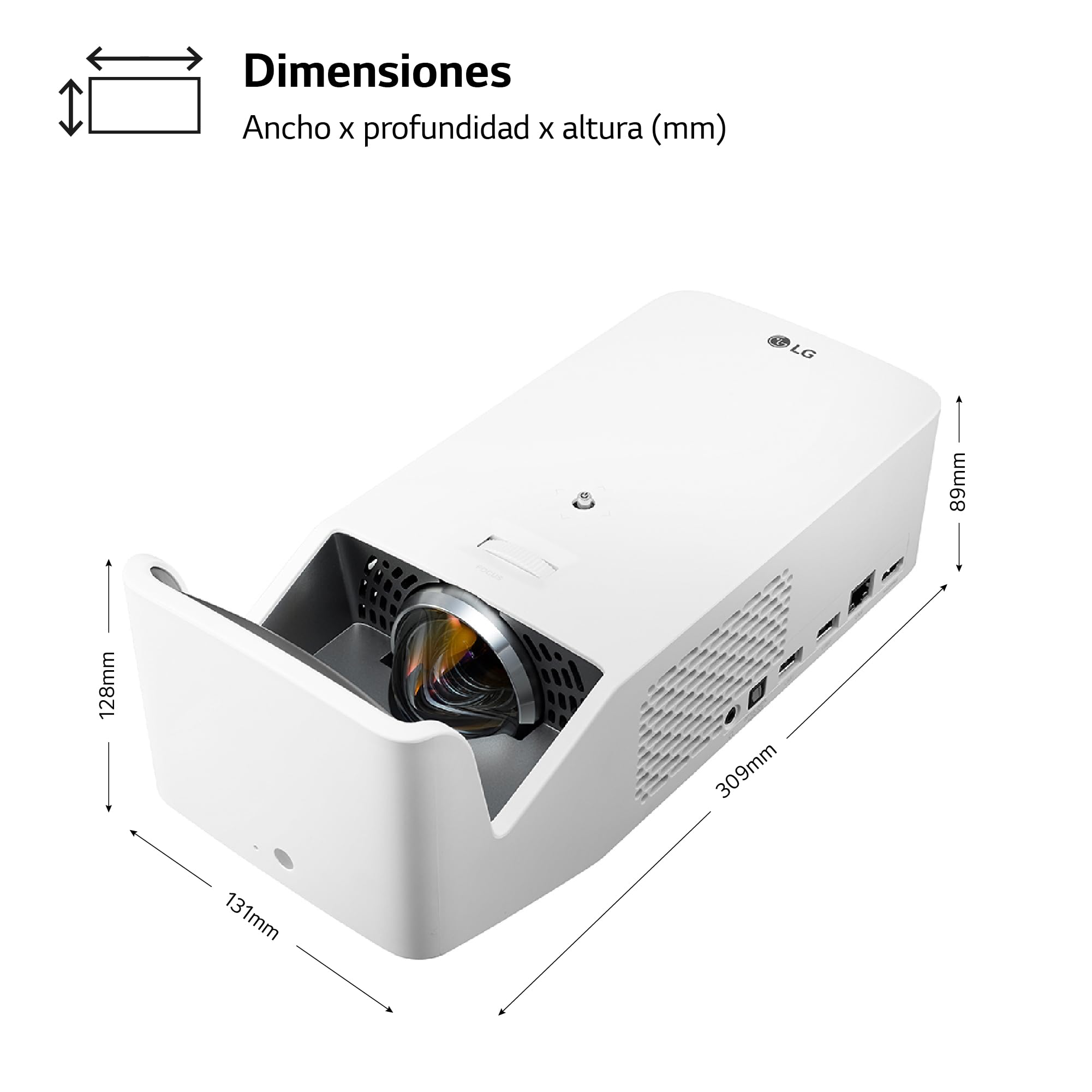 LG Electronics CineBeam Vidéoprojecteur LED HF65LSR Focale Ultra Courte pour Home Cinema, 1000 Lumen, FHD 1080p, Projection Entre 60"~100", Smart webO