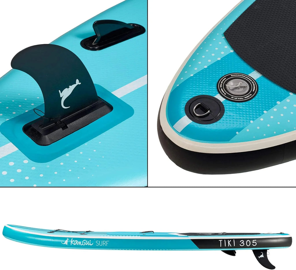 Kangui - Stand up Paddle 305cm Sup Gonflable + pagaie + Sac à Dos + Pompe Haute Pression + Leash + kit de réparation - TIKI