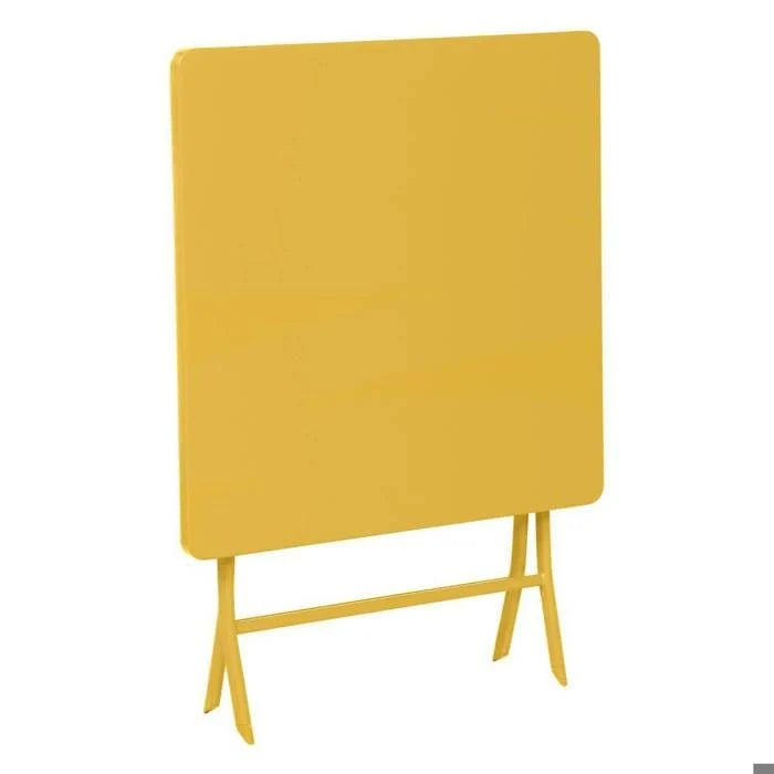 Table de jardin pliante carrée "Greensboro" pétrole 2 places en acier traité époxy - Hespéride