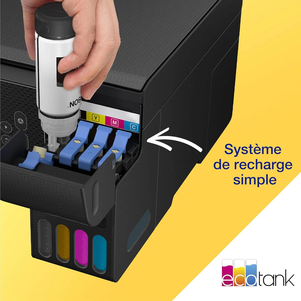 EcoTank Imprimante sans Fil ET-2870 | Réservoirs d'encre Haute capacité - Économisez jusqu'à 90% sur Les coûts d'encre - Impression Mobile, Copie, numérisation - 3 Ans d'encre Inclus