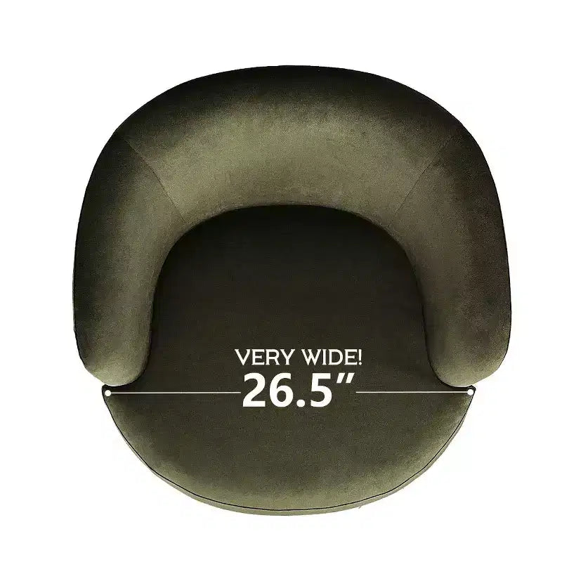 Fauteuil d'appoint pivotant moderne en velours, Fauteuil barillet rembourré avec rotation à 360°, Fauteuil de salon pour le séjour et le coin lecture - Panipeachy