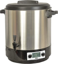 Stérilisateur De Bocaux Électrique Cuve Inox Avec Écran Lcd Robinet Et Minuteur 31l 2000w - STERI PRO INOX XL LCD(Noir/Acier)