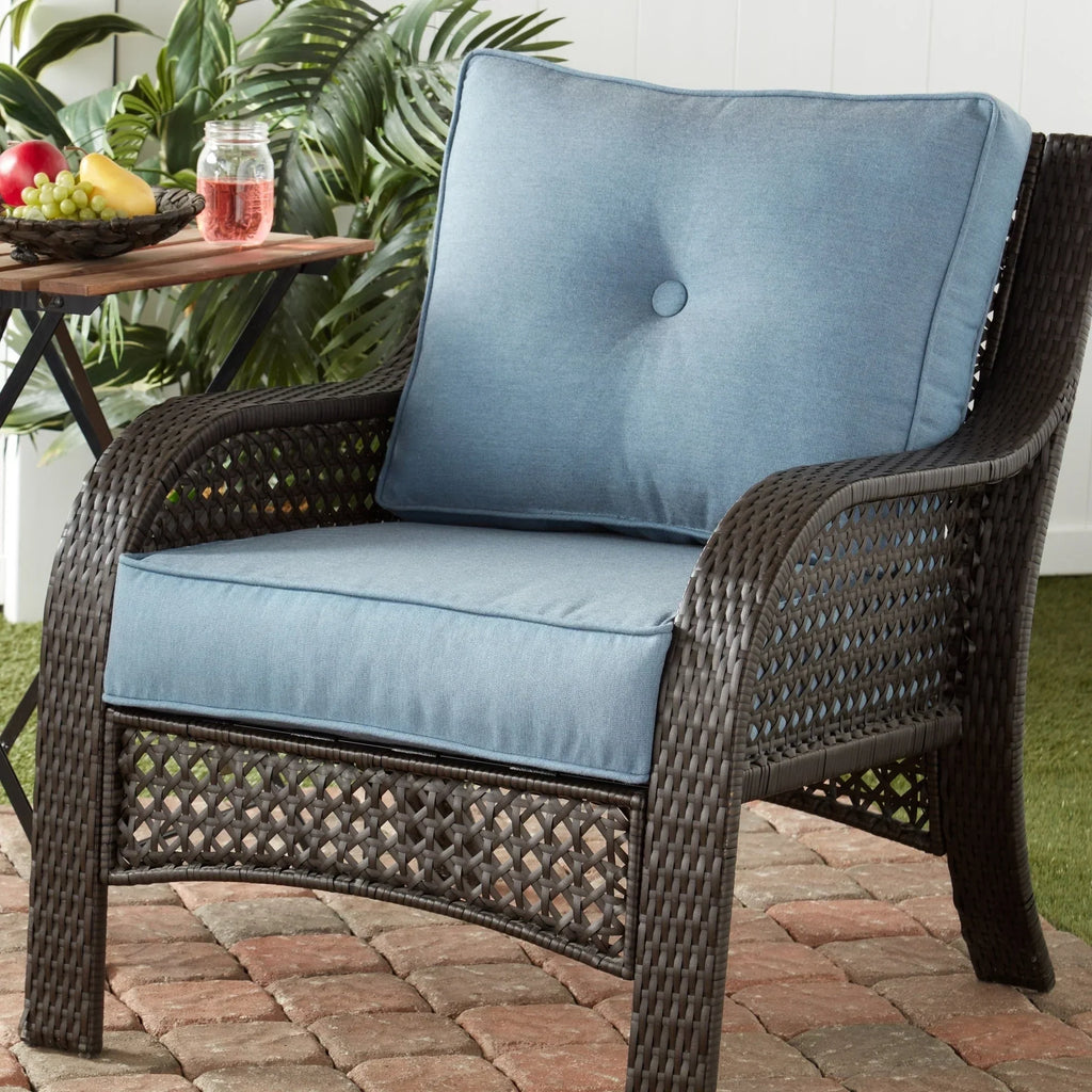 Ensemble de deux coussins d'extérieur haut de gamme Sunbrella pour assise profonde
