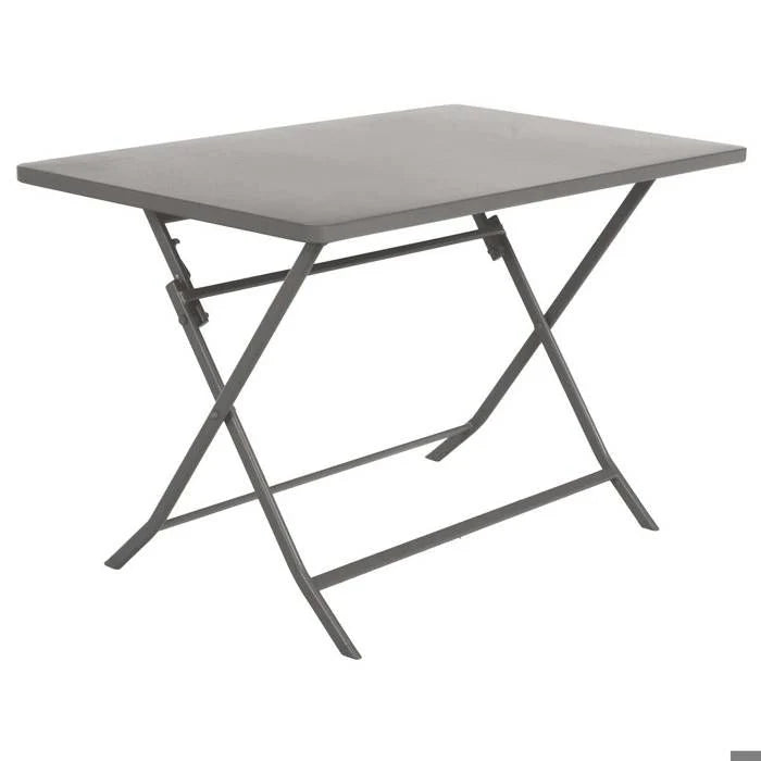 Table de jardin pliante carrée "Greensboro" pétrole 2 places en acier traité époxy - Hespéride