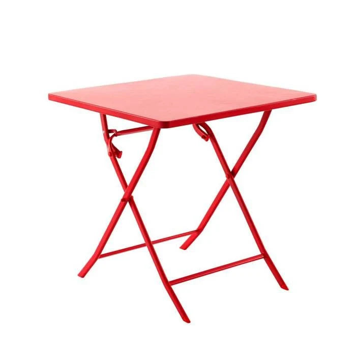 Table de jardin pliante carrée "Greensboro" pétrole 2 places en acier traité époxy - Hespéride