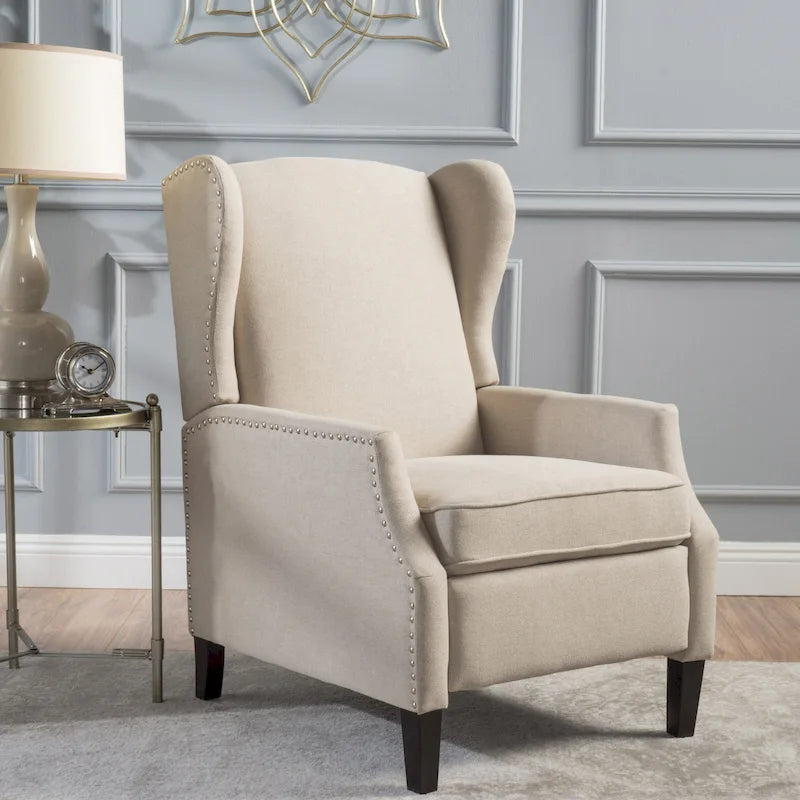 Fauteuil inclinable à dossier haut, rembourré, style classique, pour salon