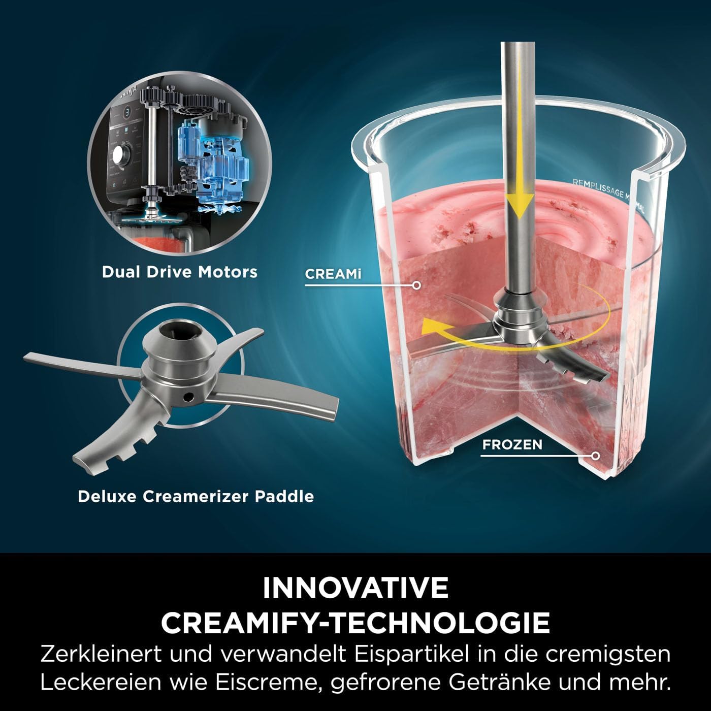 Ninja CREAMi Deluxe Ice Cream Maker with 3 Containers, 10 Functions