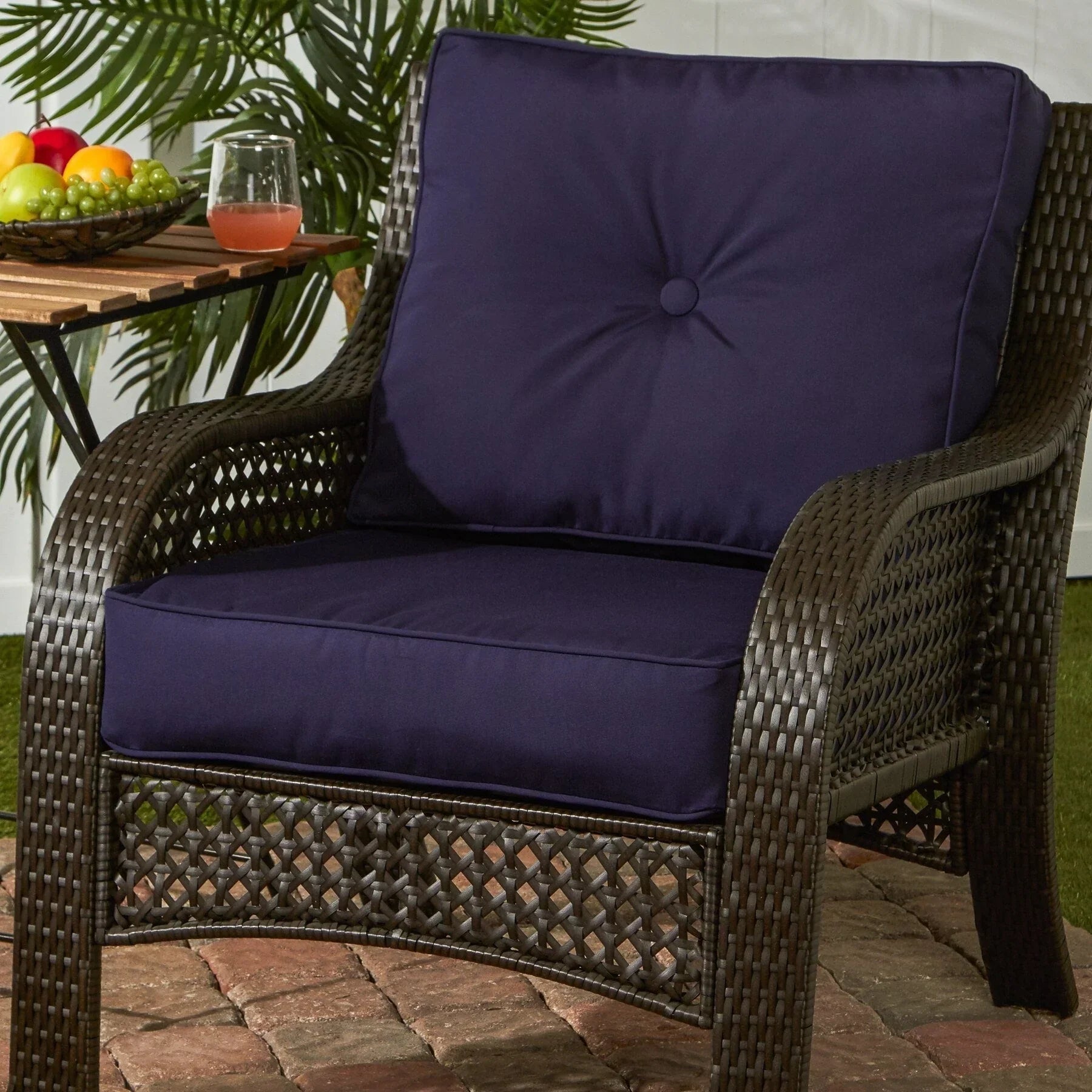 Ensemble de deux coussins d'extérieur haut de gamme Sunbrella pour assise profonde