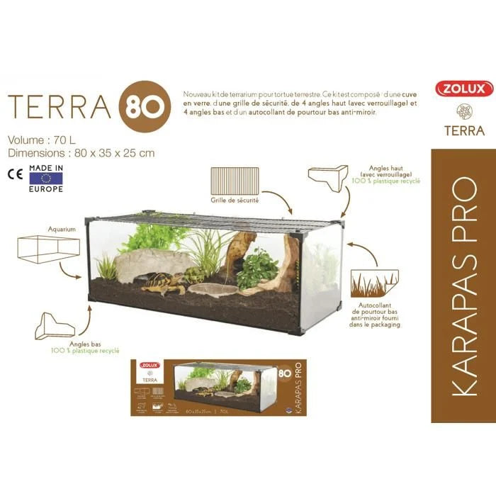 Terrarium tortue Karapas Terra 100 Pro noir - Zolux Noir