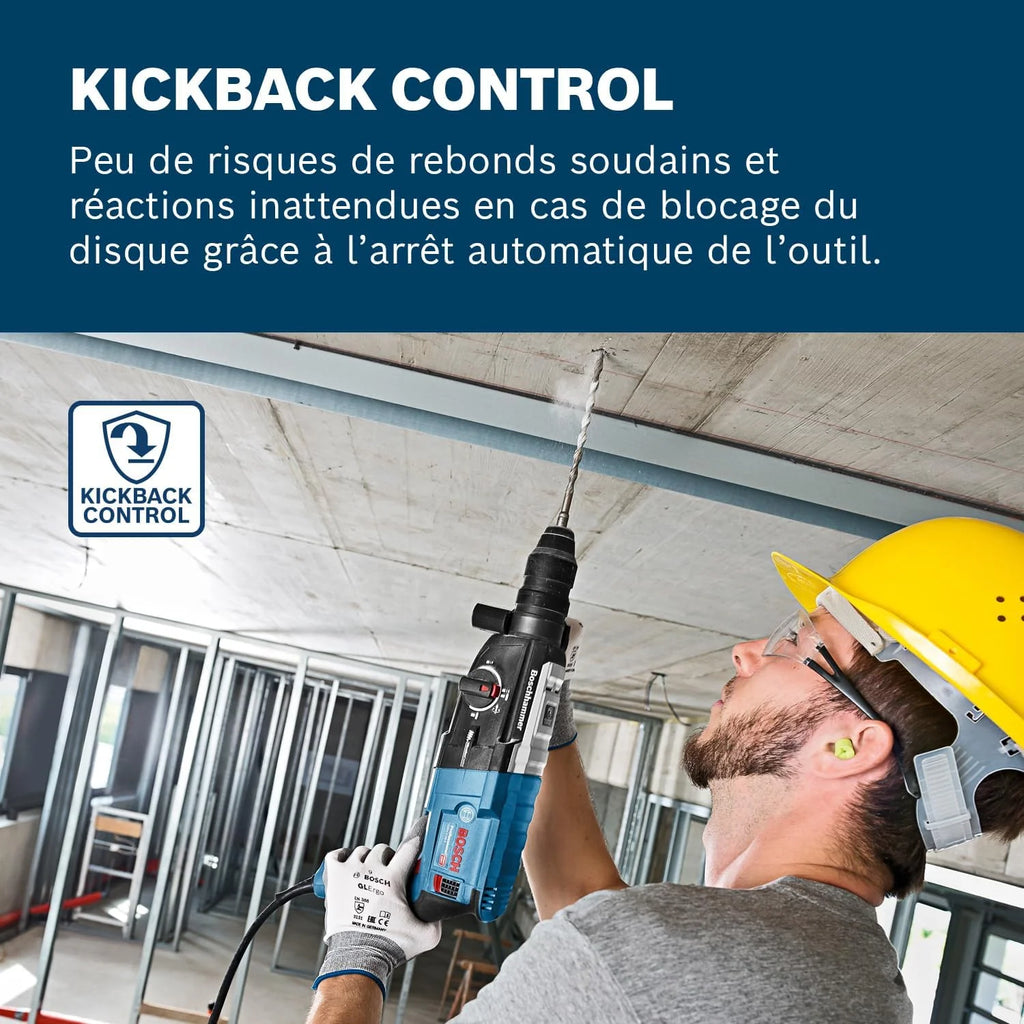 Bosch Professional perforateur GBH 2-28 F (puissance 880 W, diamètre de perçage max. dans le béton : 28 mm, avec set 6 pièces de perçage-burinage, SDS plus, L-Case)