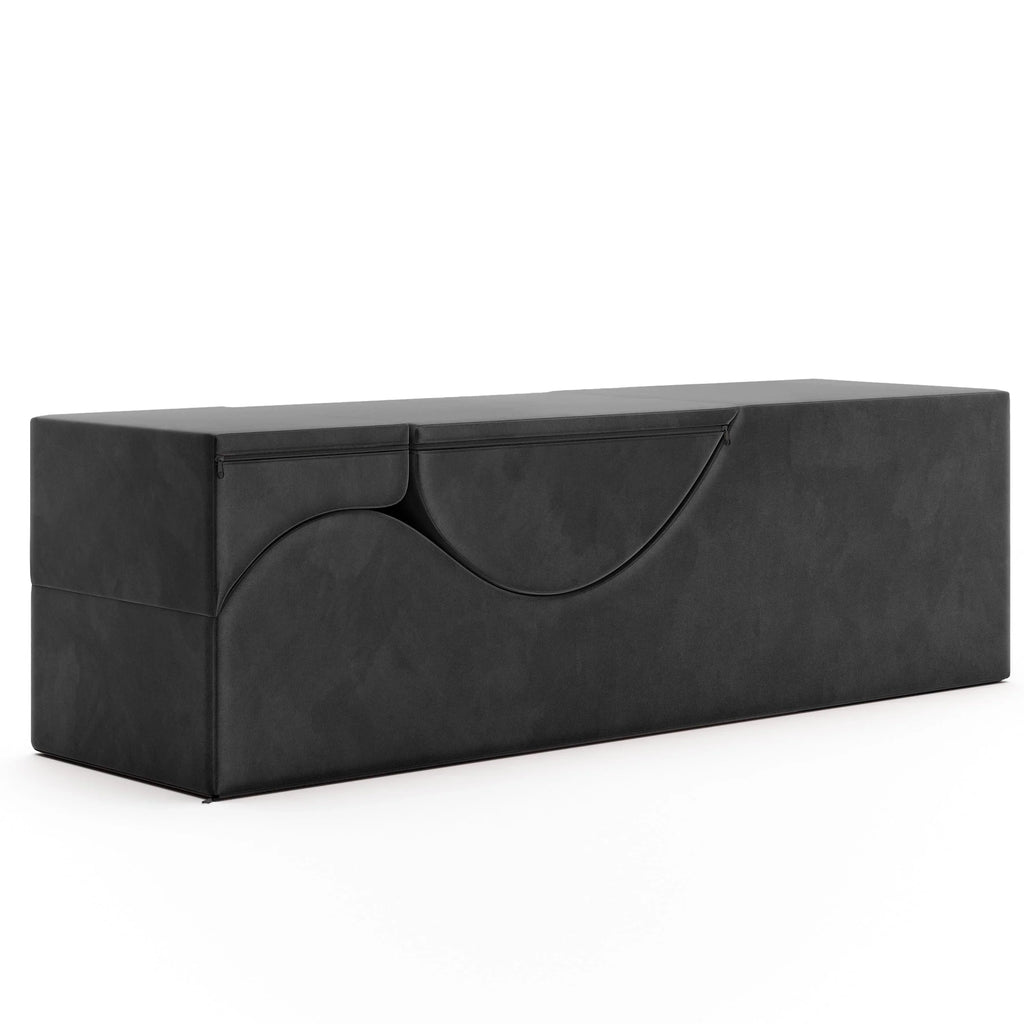 Avana Kami Chaise convertible / Yoga & Massage - Pouf 2 en 1 avec chaise longue de yoga escamotable, Microvelours - N/A