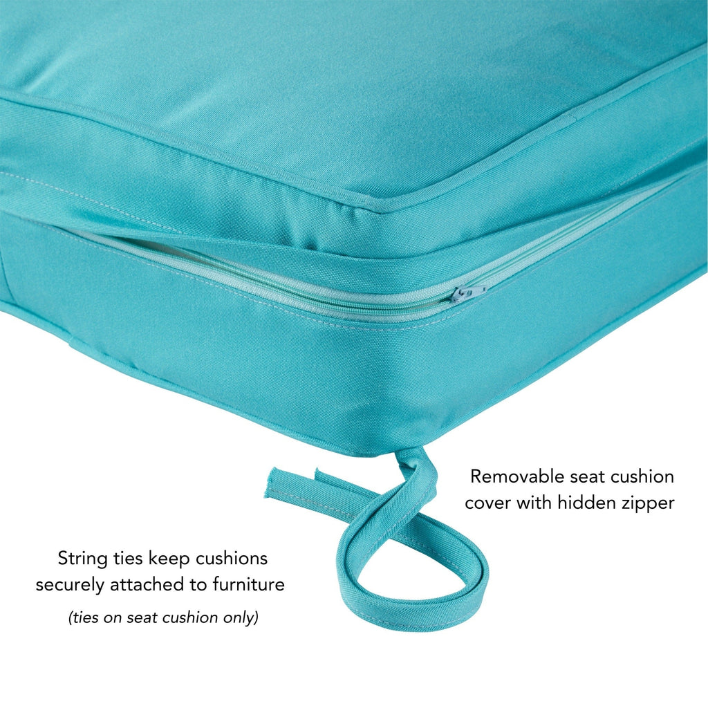 Ensemble de deux coussins d'extérieur haut de gamme Sunbrella pour assise profonde