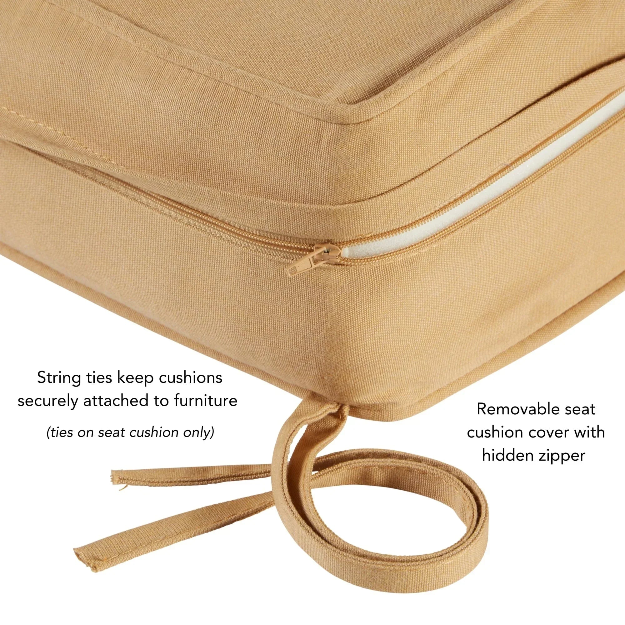 Ensemble de deux coussins d'extérieur haut de gamme Sunbrella pour assise profonde