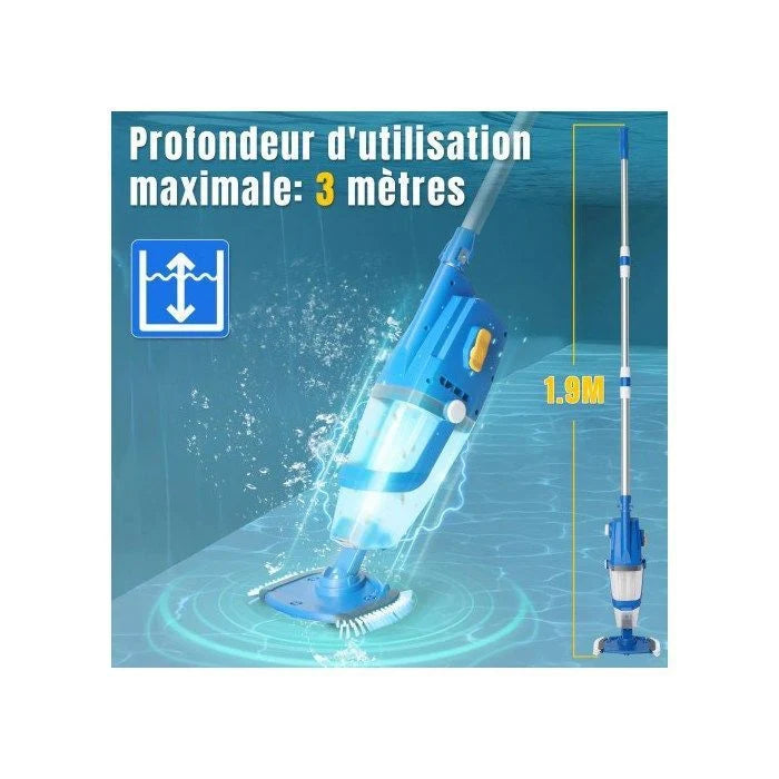 ALIGHTUP - Aspirateur de piscine électrique à main, Électrique Nettoyeur de piscine, Nettoyeur à batterie, 230V, 33W - Bleu