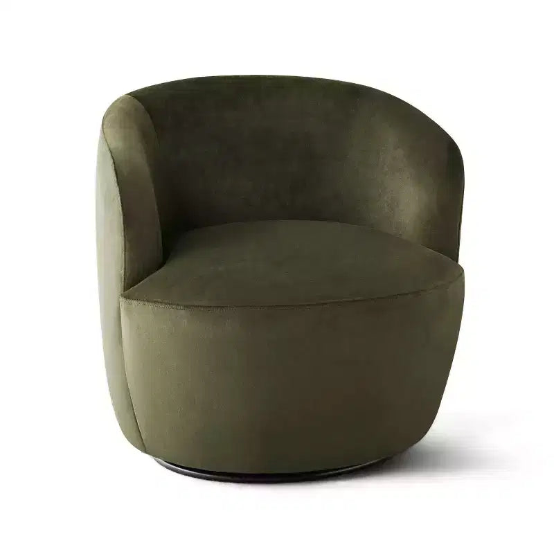 Fauteuil d'appoint pivotant moderne en velours, Fauteuil barillet rembourré avec rotation à 360°, Fauteuil de salon pour le séjour et le coin lecture - Panipeachy