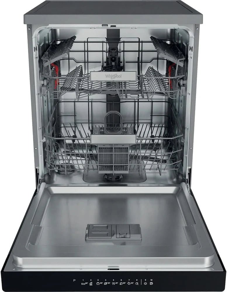 Whirlpool Lave-vaisselle, couleur inoxydable, grande capacité – WFO 3T141 X