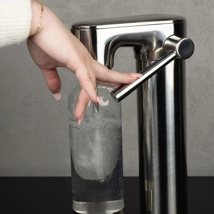 Aquafloow Machine à soda eau pétillante – acier – 3 bouteilles de 0,8 l – cylindre CO₂ inclus - Réglage d'intensité des bulles