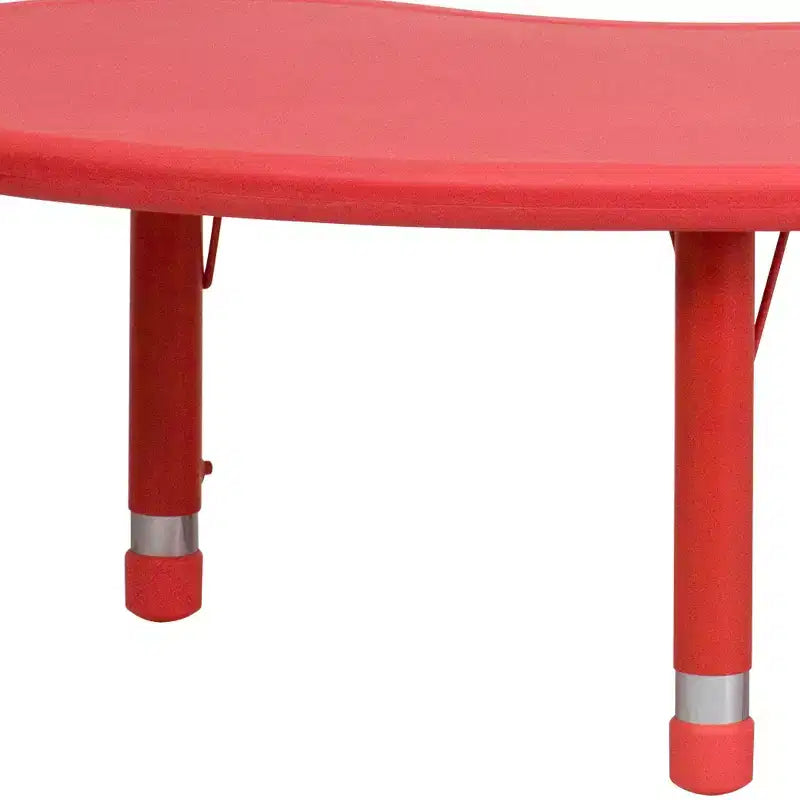 Table d'activités réglable en hauteur en plastique demi-lune Emma et Oliver 35 po larg. x 65 po long.