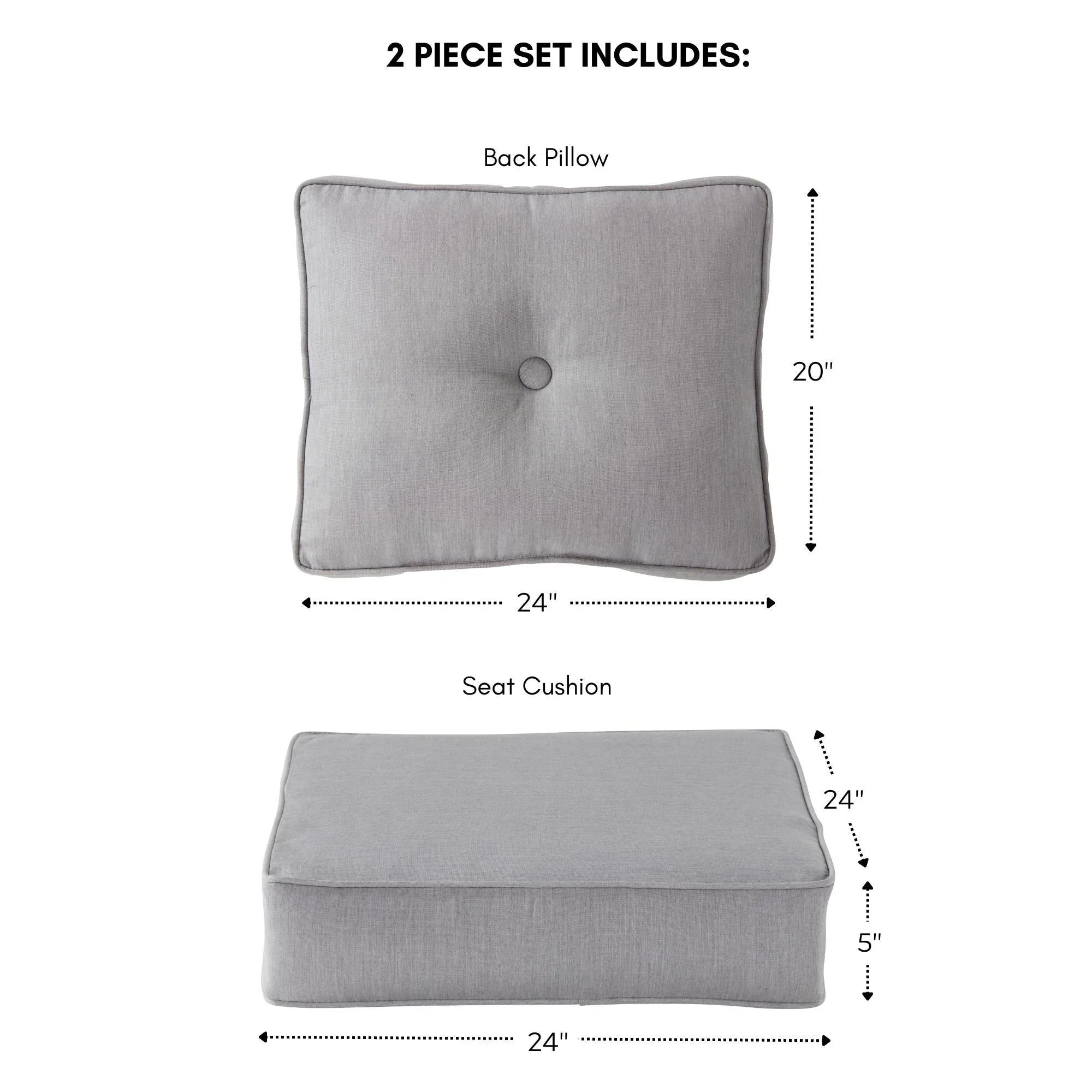 Ensemble de deux coussins d'extérieur haut de gamme Sunbrella pour assise profonde