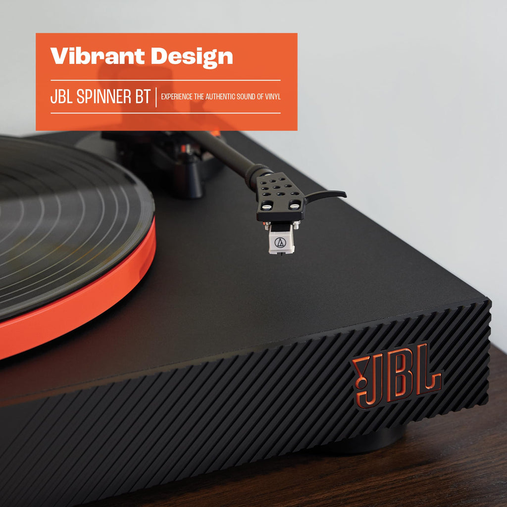 JBL Spinner BT, Platine Bluetooth avec AptX-HD, design dynamique, porte-cellule amovible, plateau en aluminium et entraînement par courroie, cellule m
