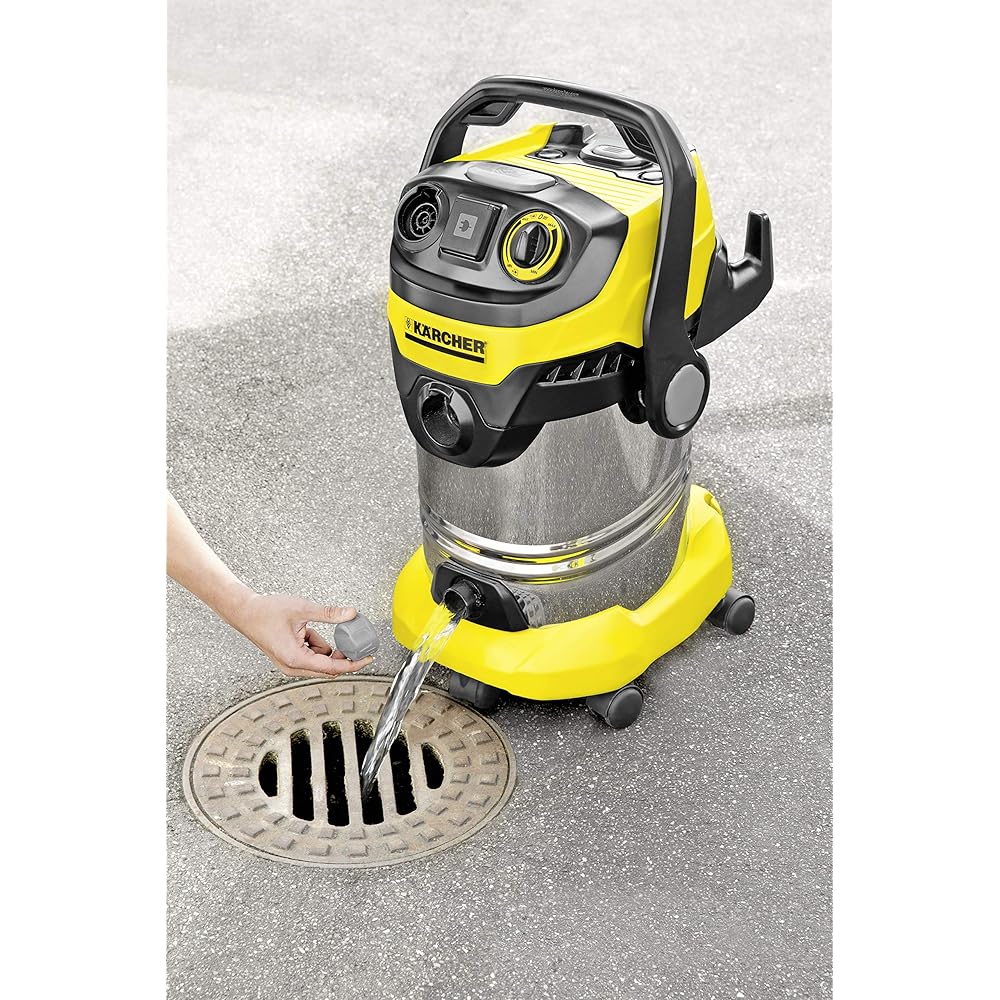 Kärcher Sans sac WD 6 P Premium Aspirateur multifonction avec Prise d'asservissement/Cuve 30 L 1300 W Noir/Jaune : Cuisine et Maison