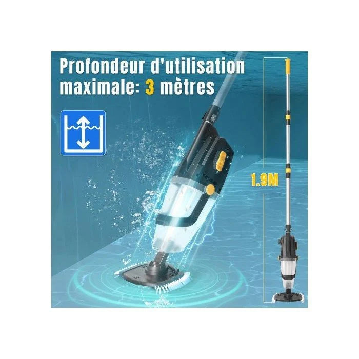 ALIGHTUP - Aspirateur de piscine électrique à main, Électrique Nettoyeur de piscine, Nettoyeur à batterie, 230V, 33W - Bleu