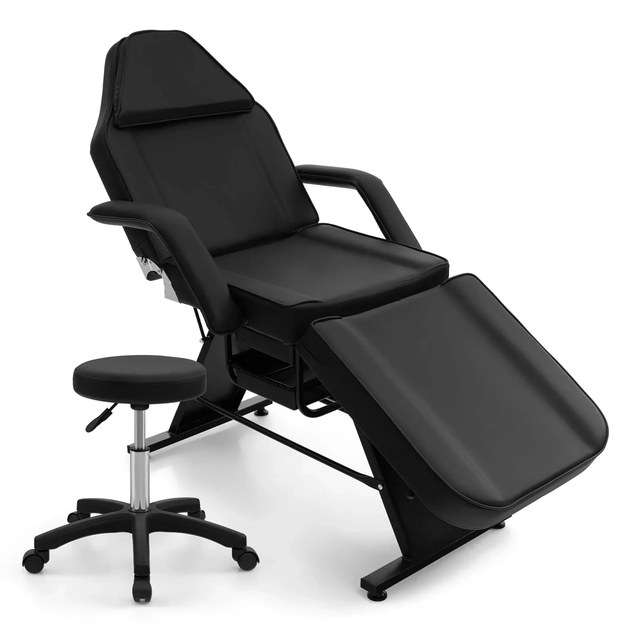 Costway Lit de massage 72" avec tabouret hydraulique et dossier réglable