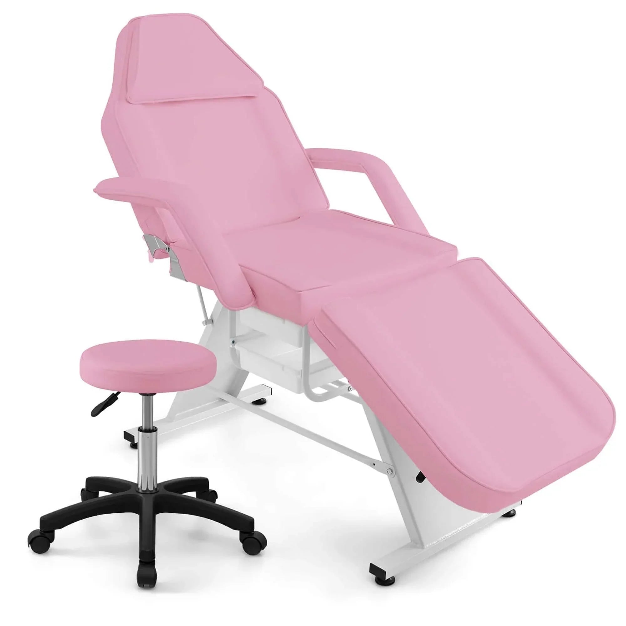 Costway Lit de massage 72" avec tabouret hydraulique et dossier réglable