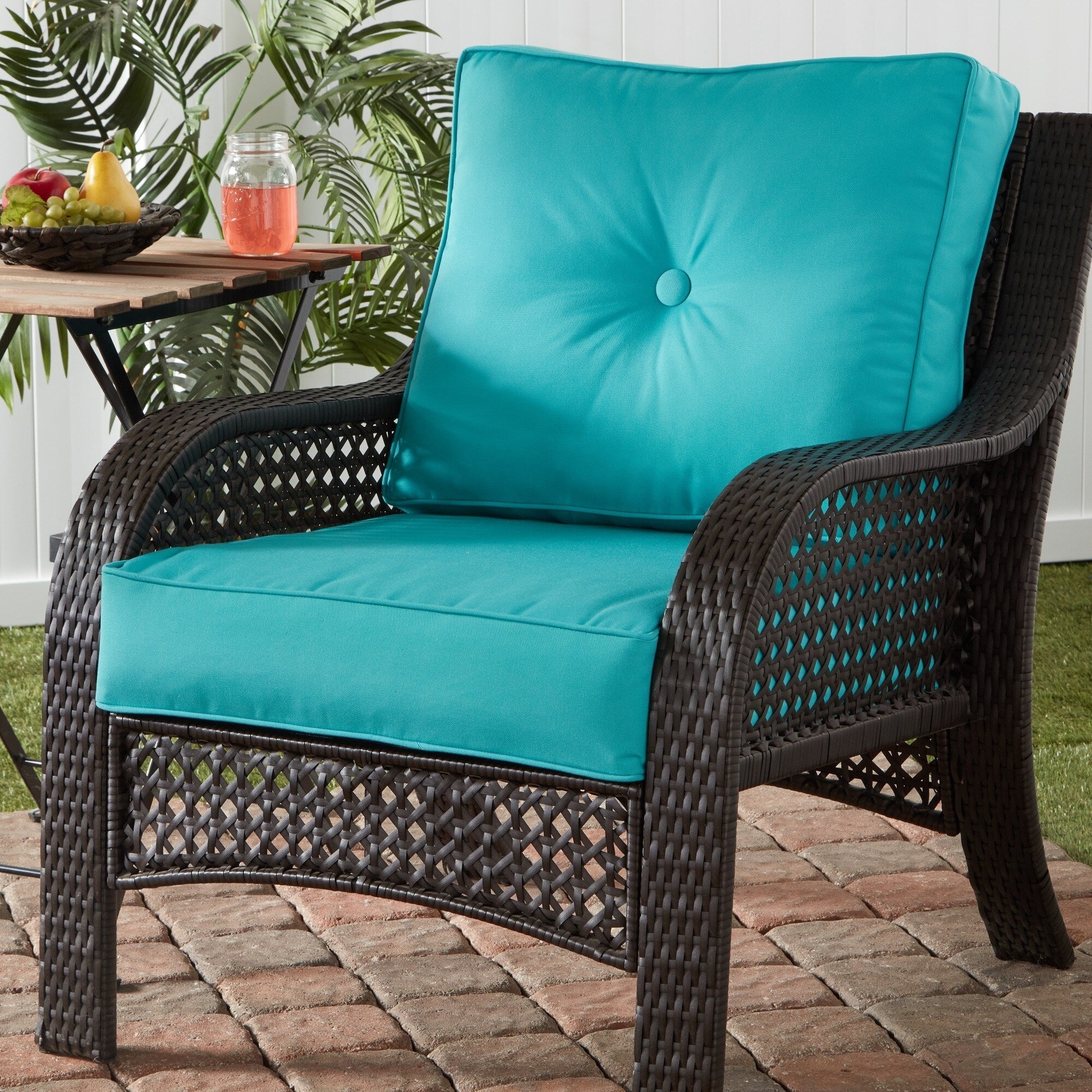 Ensemble de deux coussins d'extérieur haut de gamme Sunbrella pour assise profonde